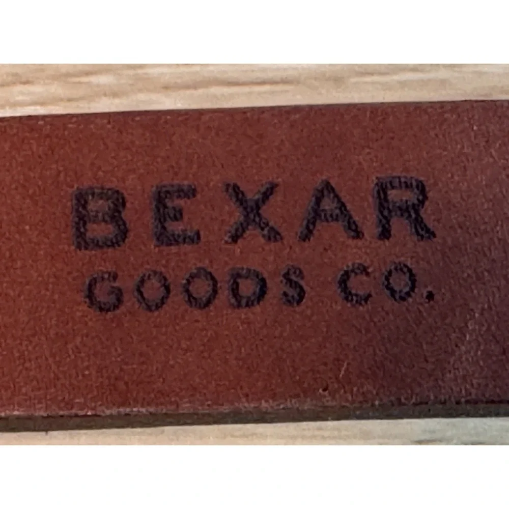 Bexar Goods Co Brown Leather Dog Collar Solid Brass Hardware USA 15
